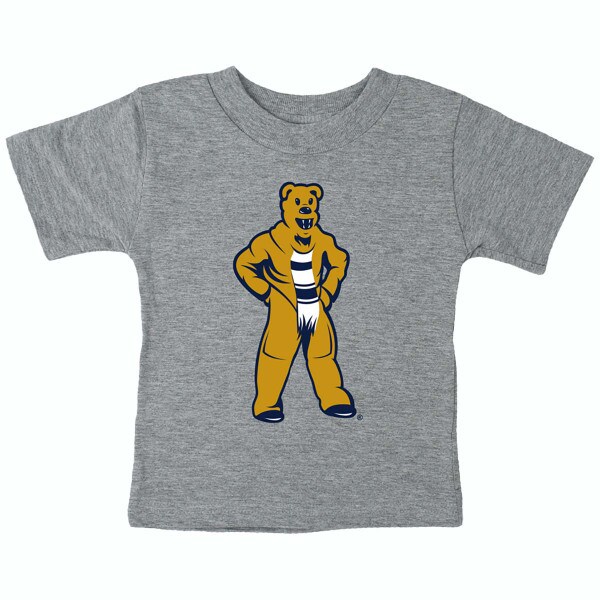 heather gray infant short sleeve t-shirt with Penn State Nittany Lion Mascot